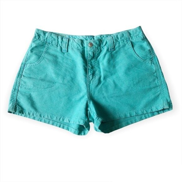 Levi’s Y2K Teal Shorts Colored Denim Jorts Short Shorts 3” Inseam Mid Rise M/8 - Picture 5 of 13